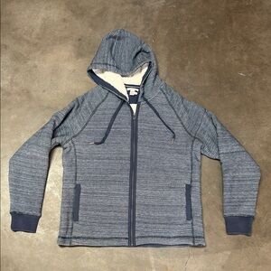 Carbon2Cobalt NWOT Mens Gridline Hoodie Sherpa Fleece Lined Navy: Size Medium